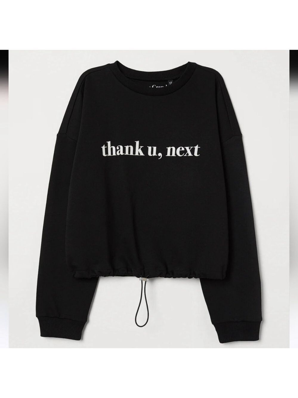 H&M DIVIDED Ariana Grande 7 Rings Tour 2019 Thank U Next Black Sweater Sz Small